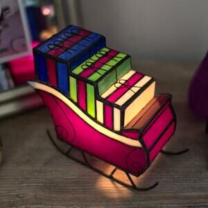 Stained Glass Santa's Sleigh Lamp